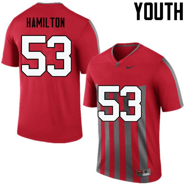 Ohio State Buckeyes #53 Davon Hamilton Youth Football Jersey Throwback